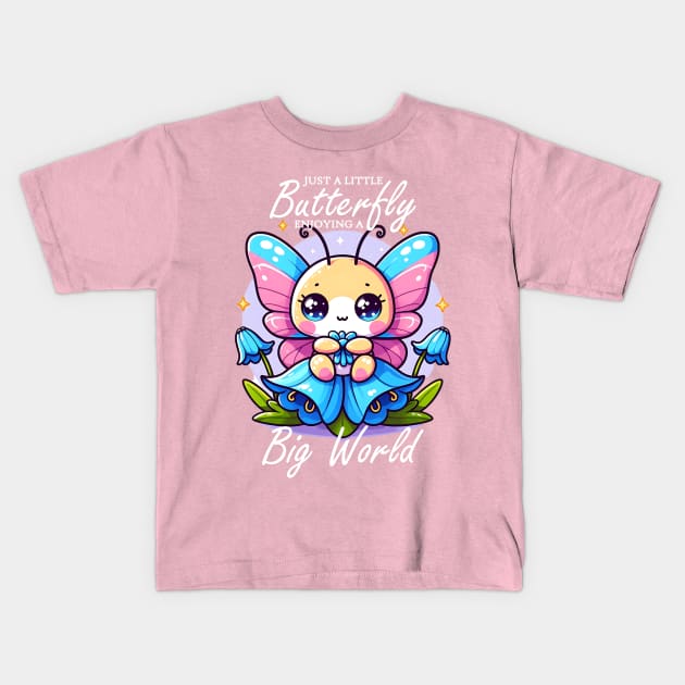 butterfly enjoy world Kids T-Shirt by AOAOCreation